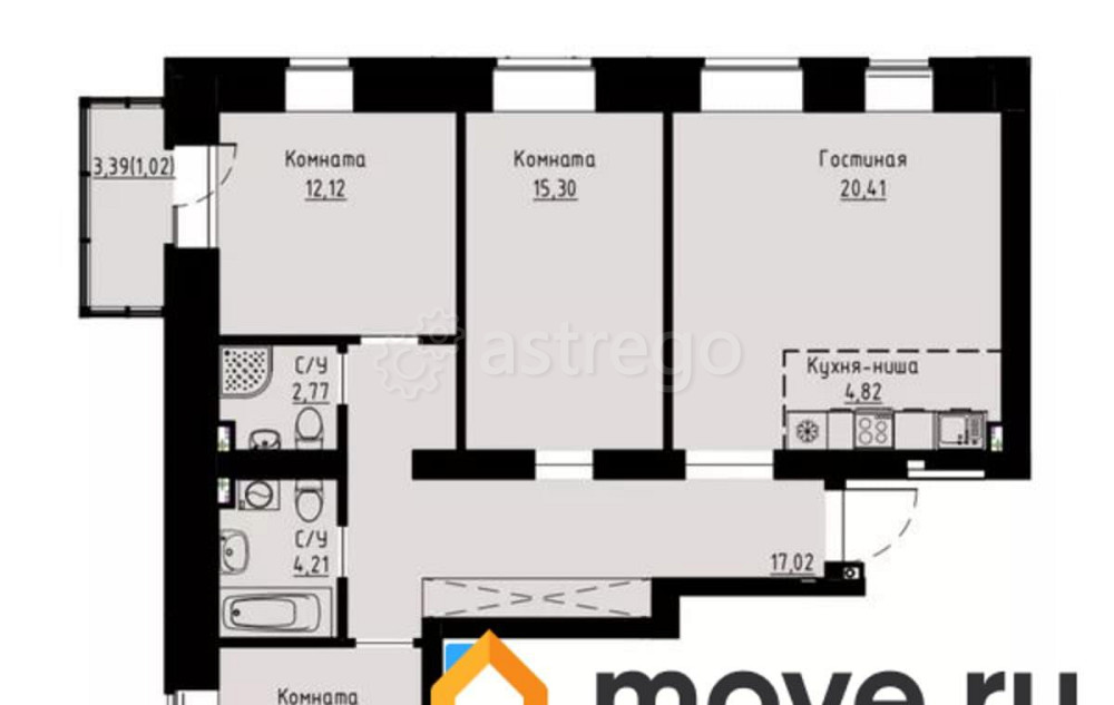 4-комн. квартира, 93.8 м2, 4/8 эт. Красноярск - изображение 1