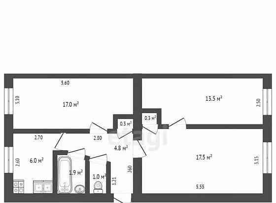 3-комн. квартира, 62.3 м2, 1/5 эт. Стерлитамак