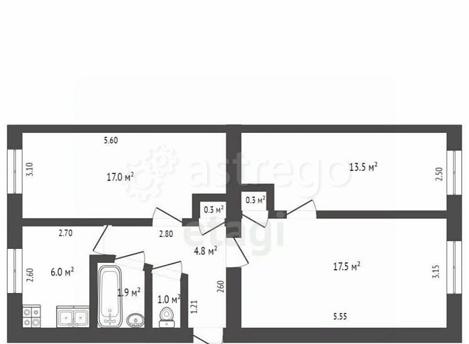 3-комн. квартира, 62.3 м2, 1/5 эт. Стерлитамак - изображение 5