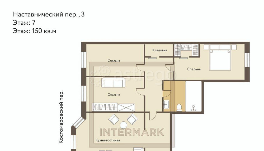 4-комн. квартира, 150 м2, 7/10 эт. Москва - изображение 7