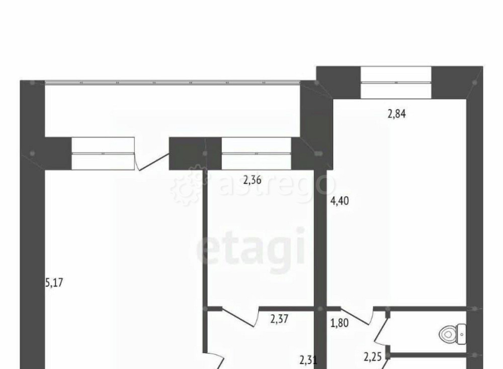 2-комн. квартира, 47.1 м2, 4/9 эт. Белогорск - изображение 4