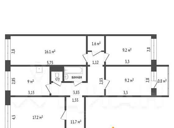 4-комн. квартира, 82.3 м2, 2/10 эт. Красноярск