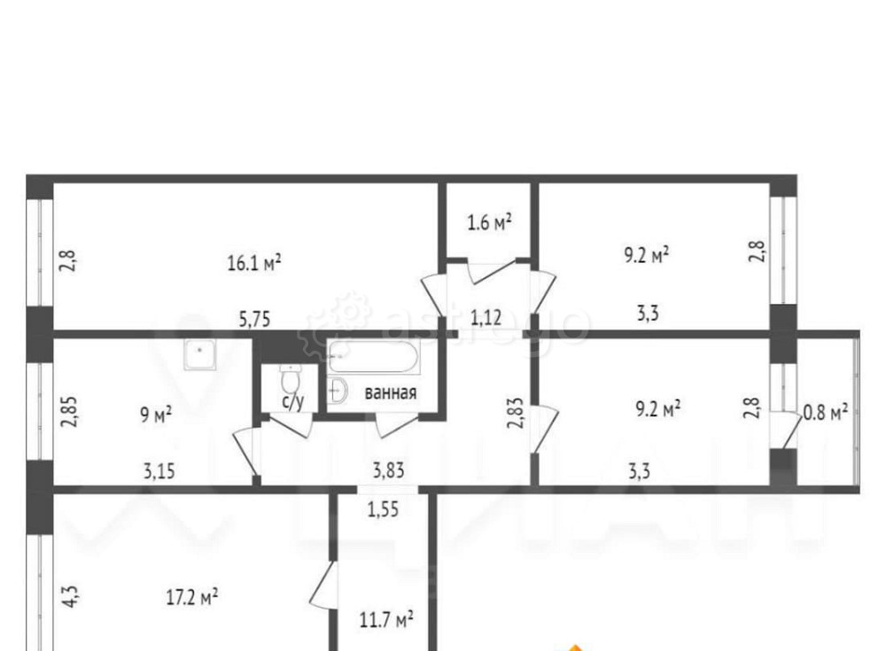 4-комн. квартира, 82.3 м2, 2/10 эт. Красноярск - изображение 4