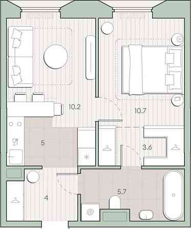 1-комн. квартира, 39.2 м2, 3/13 эт. Москва