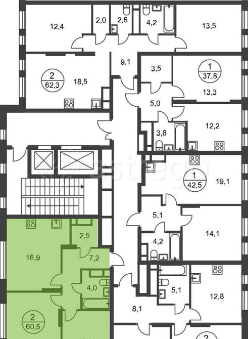 2-комн. квартира, 60 м2, 12/17 эт. Москва - изображение 8