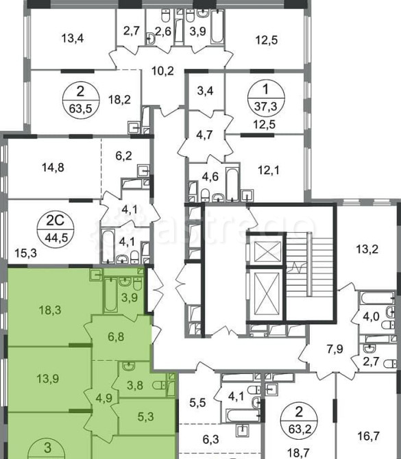 3-комн. квартира, 90 м2, 5/17 эт. Москва - изображение 5