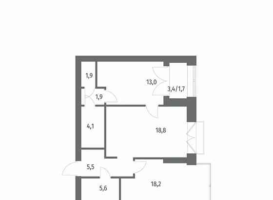 2-комн. квартира, 70.7 м2, 13/13 эт. Санкт-Петербург