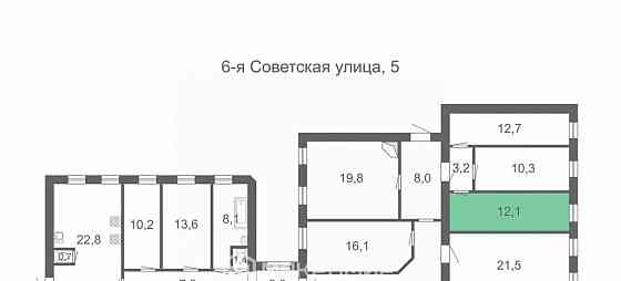Комната, 12.1 м2, 1/7 эт. Санкт-Петербург