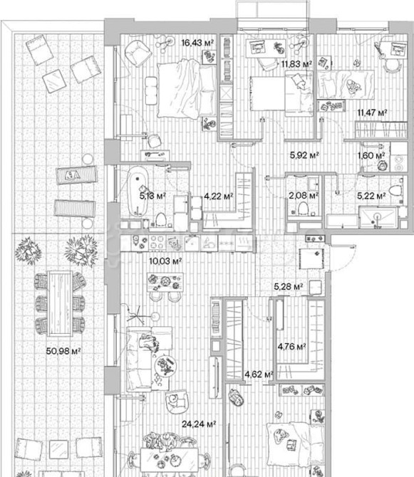 4-комн. квартира, 141.57 м2, 10/12 эт. Москва - изображение 7