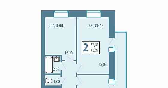 2-комн. квартира, 59.77 м2, 3/5 эт. Железногорск