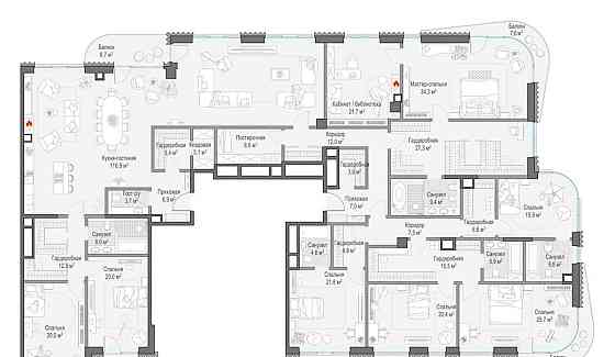 Многокомнатная квартира, 456 м2, 6/8 эт. Москва
