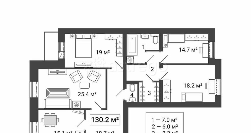 4-комн. квартира, 132.3 м2, 1/9 эт. Санкт-Петербург - изображение 7