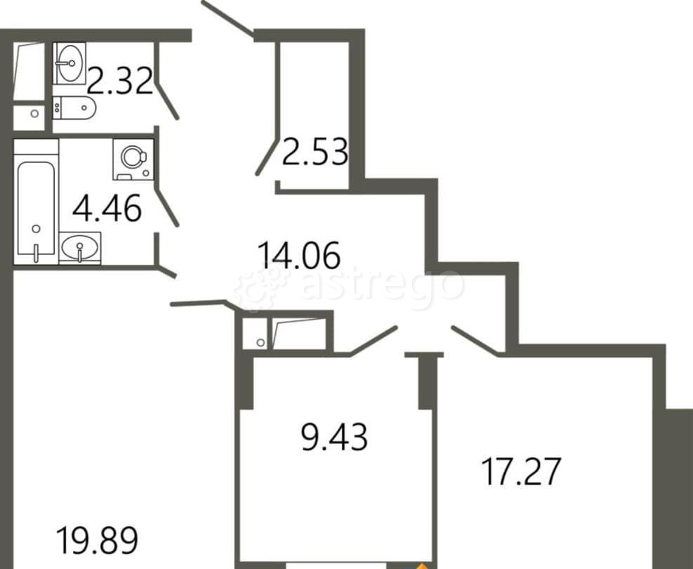 2-комн. квартира, 72.71 м2, 9/17 эт. Подольск - изображение 1