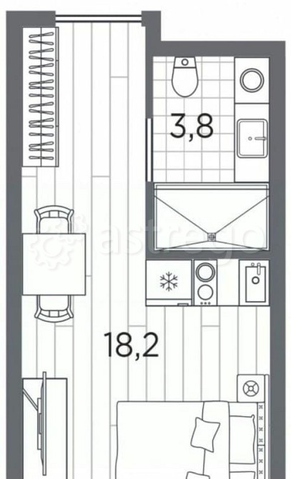 1-комн. апарт-ы, 22 м2, 6/13 эт. Санкт-Петербург - изображение 1