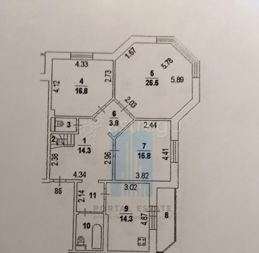 5-комн. квартира, 174.1 м2, 5/6 эт. Бронницы - изображение 6