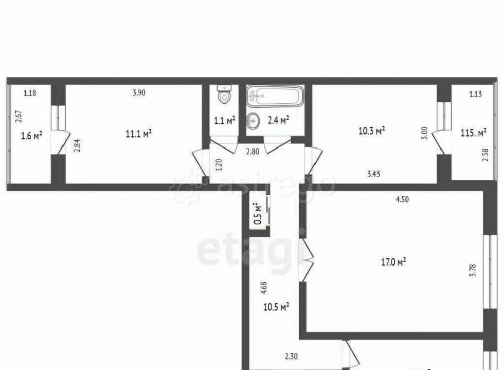 3-комн. квартира, 58.6 м2, 6/9 эт. Стерлитамак - изображение 1
