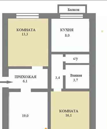 Комната, 29.3 м2, 4/5 эт. Москва