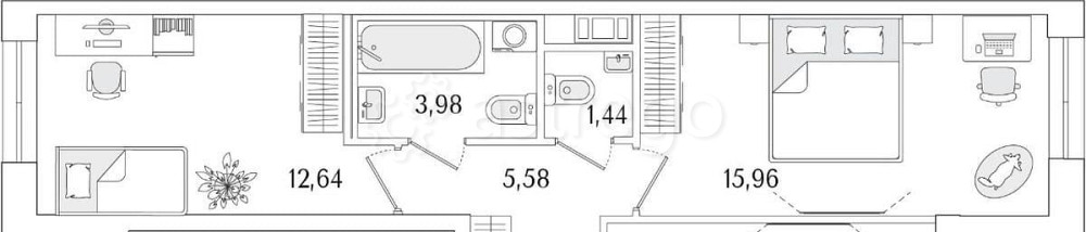 2-комн. квартира, 52.84 м2, 2/13 эт. Санкт-Петербург - изображение 1