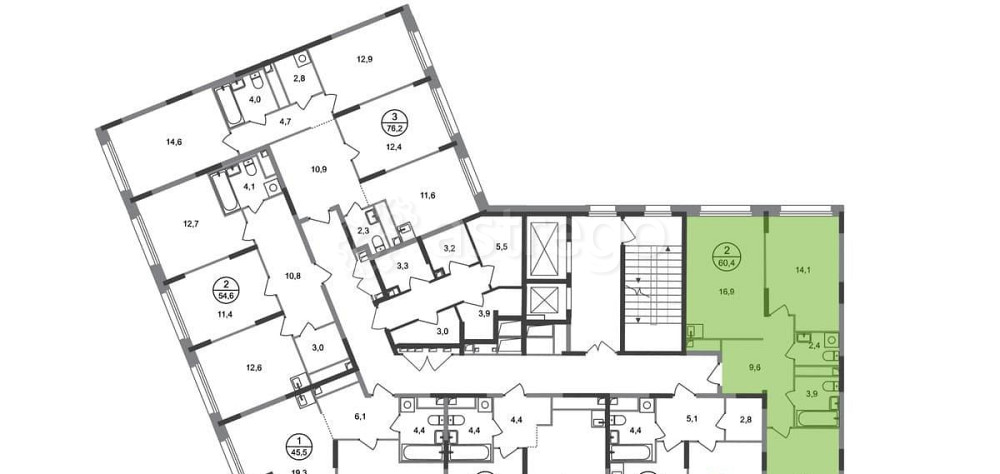 2-комн. квартира, 60 м2, 2/17 эт. Москва - изображение 9