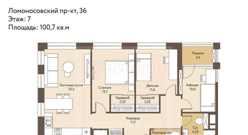 4-комн. квартира, 100.7 м2, 7/13 эт. Москва - изображение 5