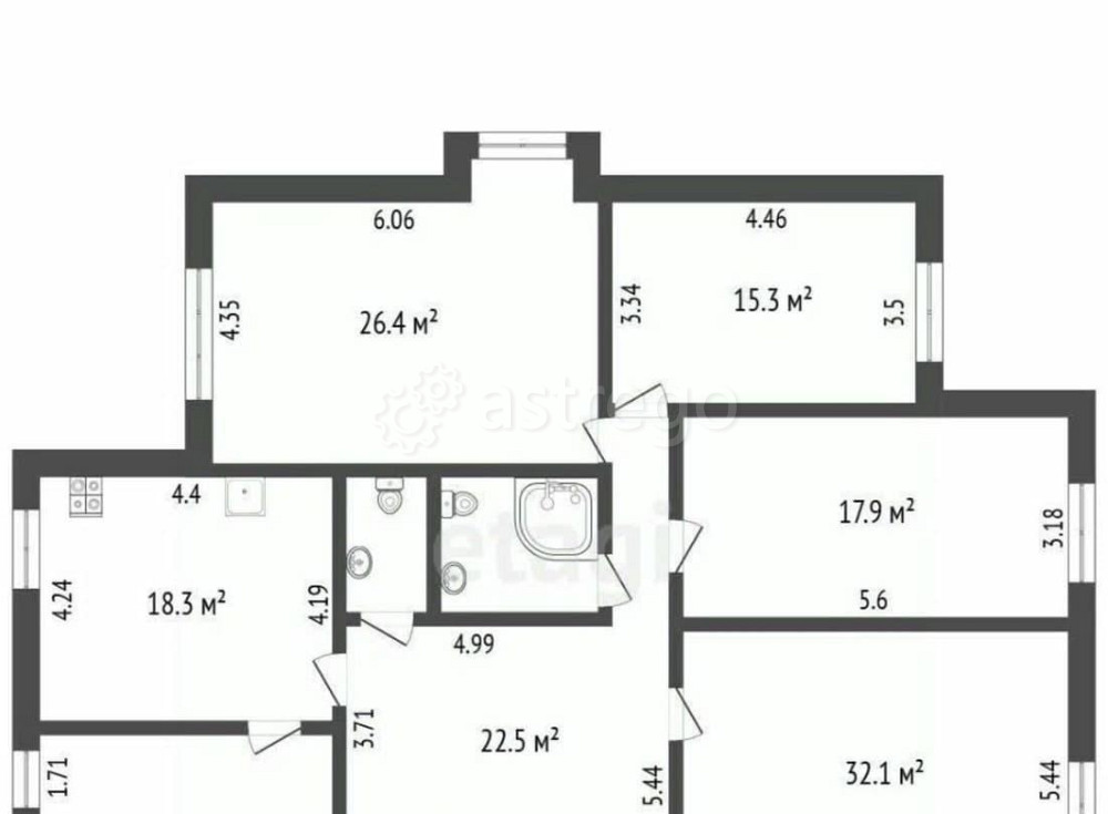 4-комн. квартира, 156.4 м2, 5/5 эт. Белгород - изображение 1