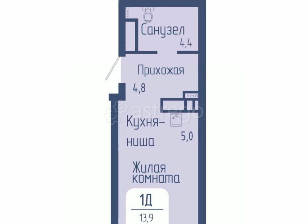 Студия, 29.2 м2, 21/24 эт. Красноярск - изображение 1