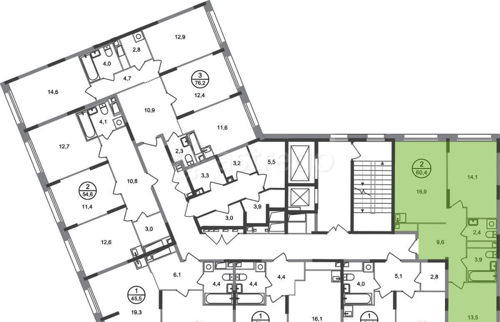 2-комн. квартира, 60 м2, 5/17 эт. Москва - изображение 6