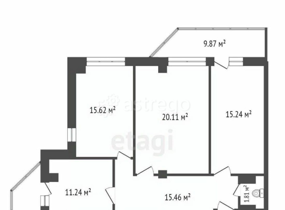 3-комн. квартира, 96.6 м2, 6/18 эт. Красноярск - изображение 1
