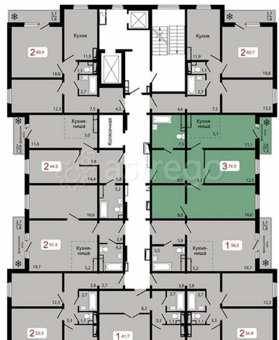3-комн. квартира, 74 м2, 4/17 эт. Красноярск - изображение 8