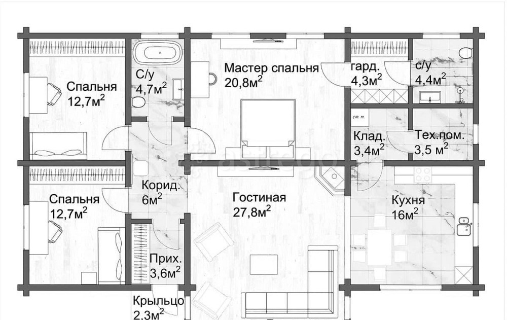 Коттедж, 122 м2, 1 эт. Москва - изображение 1