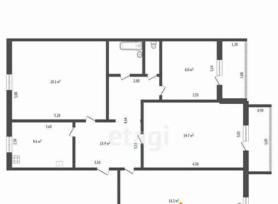 4-комн. квартира, 87.1 м2, 4/5 эт. Благовещенск
