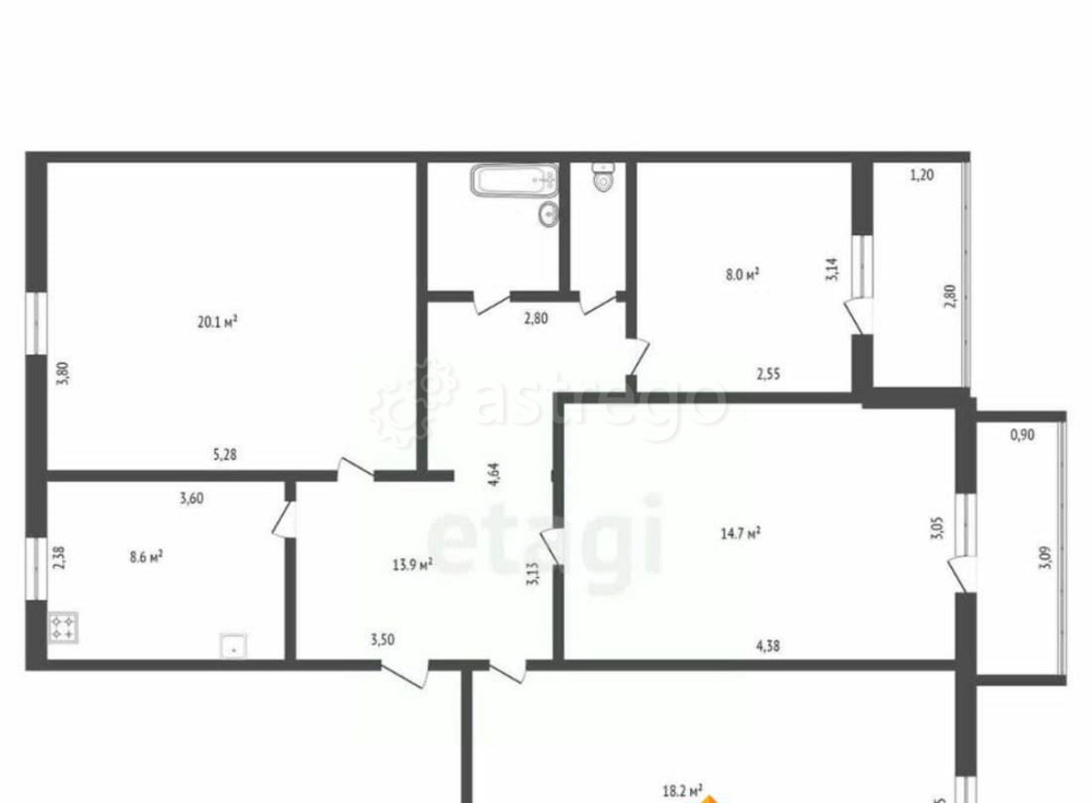4-комн. квартира, 87.1 м2, 4/5 эт. Благовещенск - изображение 5