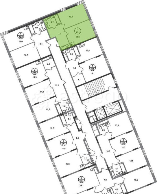 1-комн. квартира, 40 м2, 14/17 эт. Москва - изображение 6