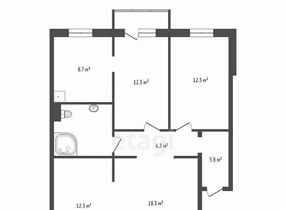 4-комн. квартира, 81.3 м2, 4/10 эт. Красноярск