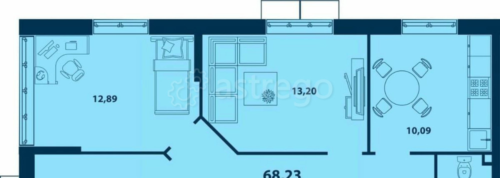 3-комн. квартира, 68.23 м2, 4/24 эт. Уфа - изображение 1