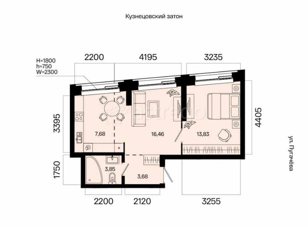 2-комн. квартира, 45.5 м2, 10/31 эт. Уфа - изображение 2