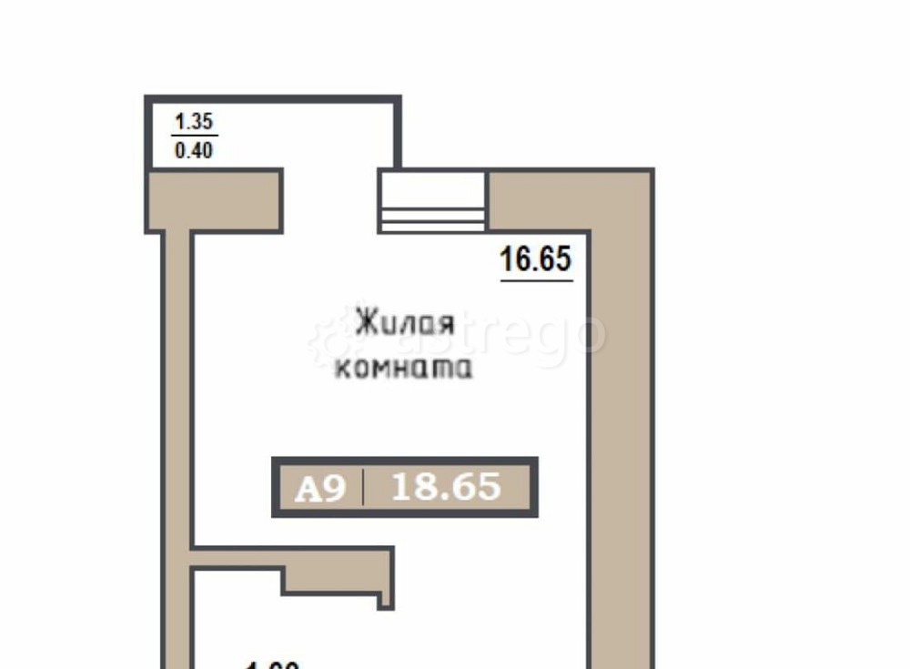 Студия, 18.65 м2, 4/9 эт. Красноярск - изображение 1