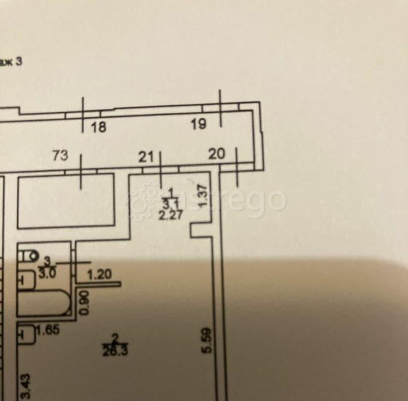 Студия, 35 м2, 3/5 эт. Ачинск - изображение 2