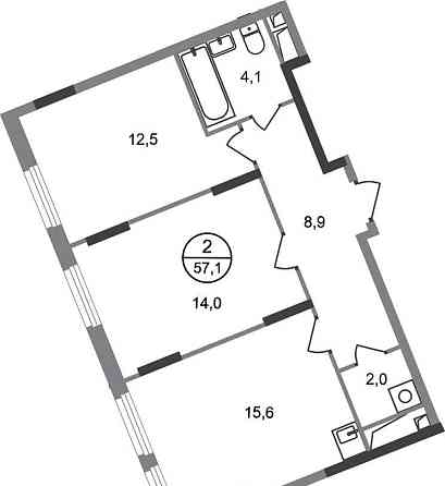 2-комн. квартира, 57 м2, 10/17 эт. Москва