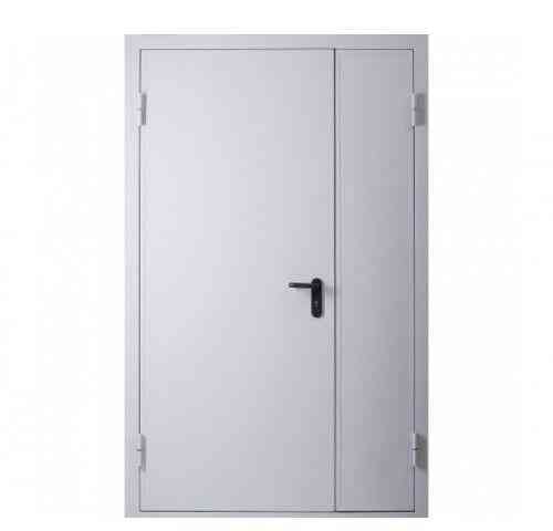 Дверь противопожарная Ei60 металлическая глухая полуторная RAL 7035 Москва