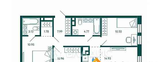 4-комн. квартира, 73.09 м2, 12/27 эт. Уфа