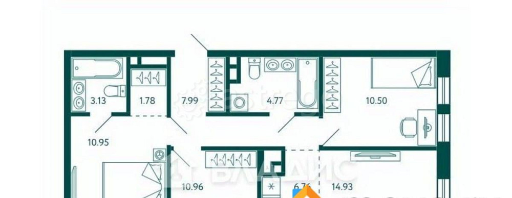 4-комн. квартира, 73.09 м2, 12/27 эт. Уфа - изображение 2