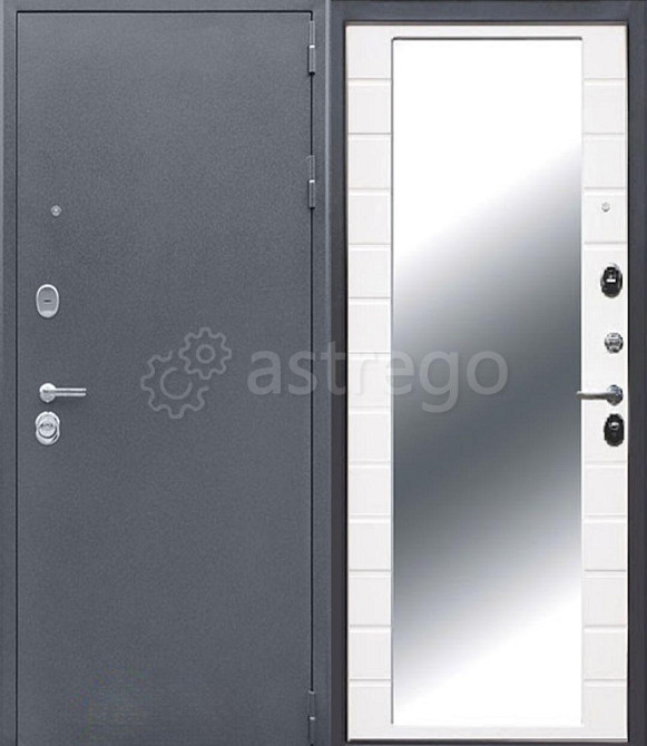 Входная дверь МП Троя Букле Серый Зеркало Ростов-на-Дону - изображение 1