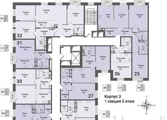 3-комн. квартира, 81.3 м2, 5/8 эт. Королев