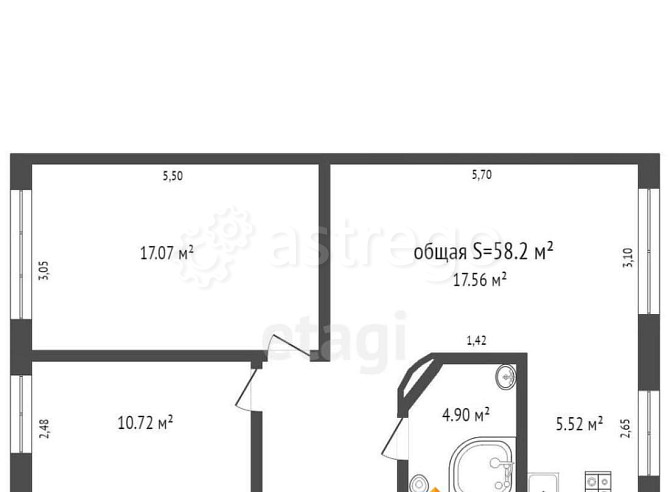 3-комн. квартира, 66.7 м2, 3/5 эт. Бийск - изображение 6