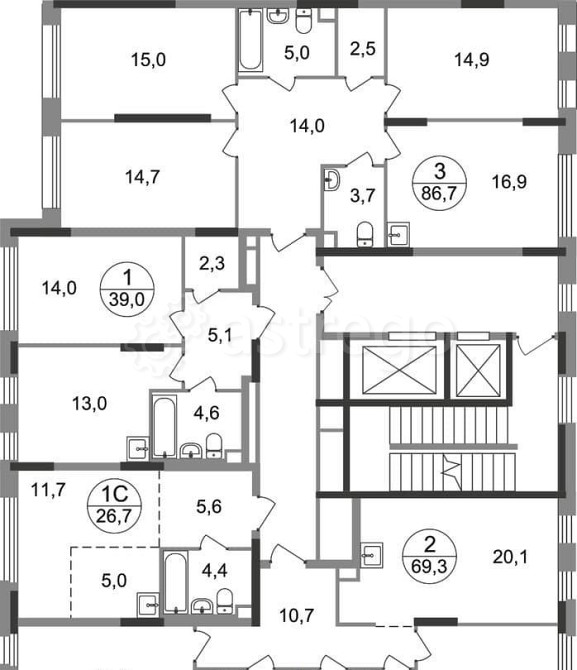 3-комн. квартира, 86 м2, 2/17 эт. Москва - изображение 5