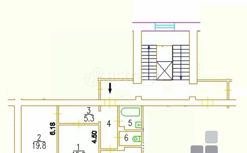 2-комн. квартира, 63 м2, 4/8 эт. Москва - изображение 7