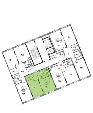 1-комн. квартира, 41 м2, 14/17 эт. Москва