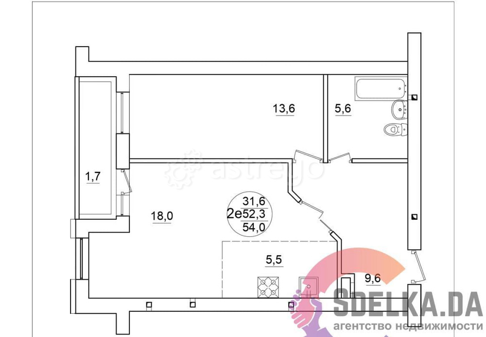 Студия, 54 м2, 1/9 эт. Нефтекамск - изображение 5