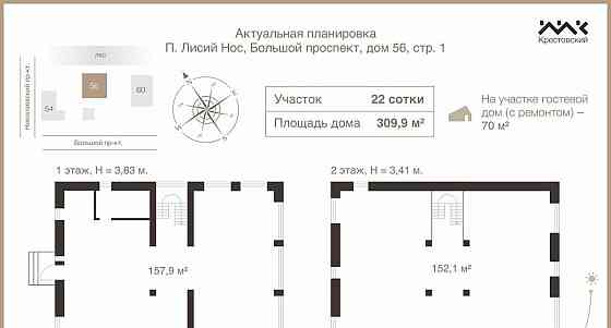 Дом, 309.9 м2, 22 сотки, 2 эт. Санкт-Петербург